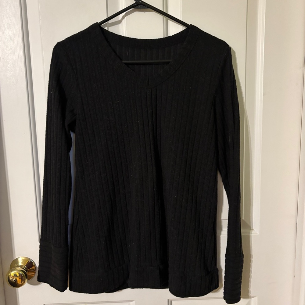 Classic Black Ribbed Women's Sweater